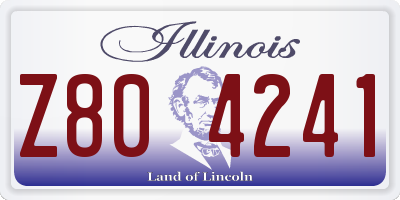 IL license plate Z804241