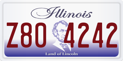 IL license plate Z804242