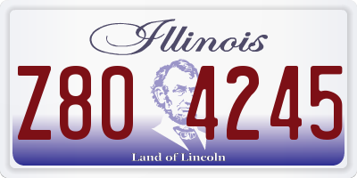 IL license plate Z804245
