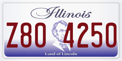 IL license plate Z804250