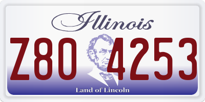 IL license plate Z804253