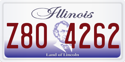 IL license plate Z804262