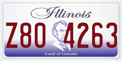 IL license plate Z804263