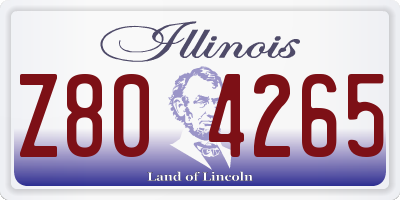 IL license plate Z804265