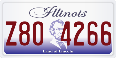 IL license plate Z804266