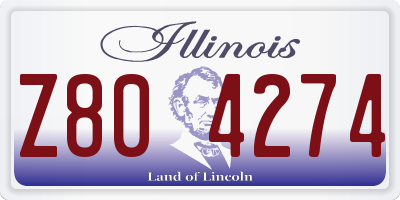 IL license plate Z804274