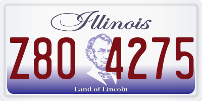 IL license plate Z804275
