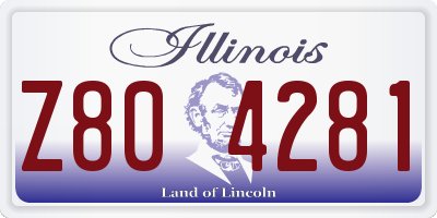 IL license plate Z804281