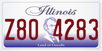 IL license plate Z804283