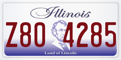 IL license plate Z804285