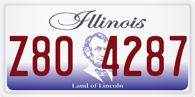 IL license plate Z804287