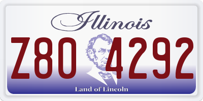 IL license plate Z804292
