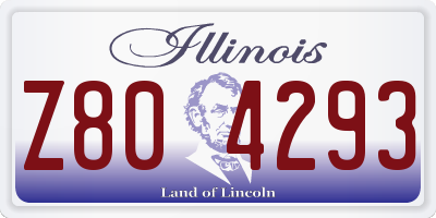 IL license plate Z804293
