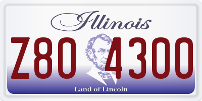 IL license plate Z804300