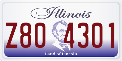 IL license plate Z804301