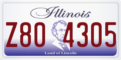 IL license plate Z804305