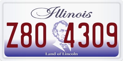 IL license plate Z804309