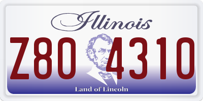 IL license plate Z804310