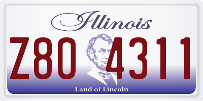 IL license plate Z804311