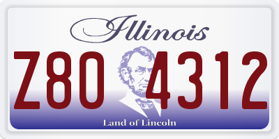 IL license plate Z804312