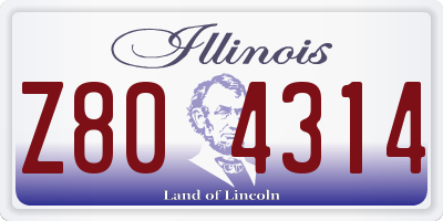 IL license plate Z804314