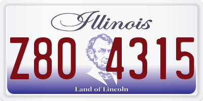 IL license plate Z804315