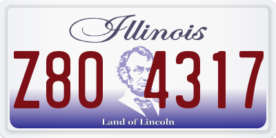 IL license plate Z804317