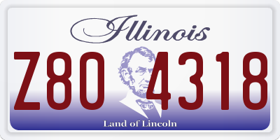 IL license plate Z804318