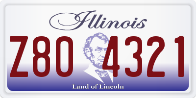 IL license plate Z804321