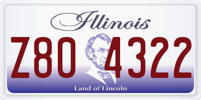 IL license plate Z804322