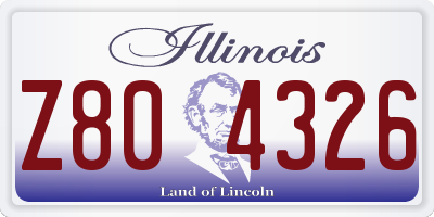 IL license plate Z804326