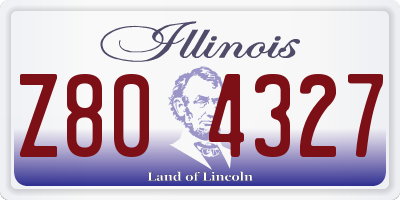 IL license plate Z804327