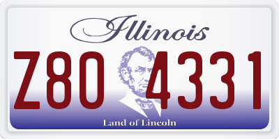 IL license plate Z804331