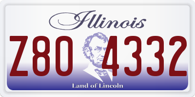 IL license plate Z804332
