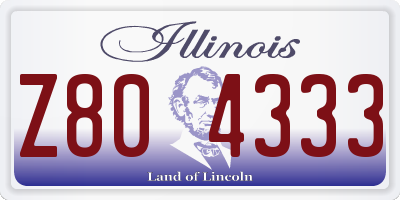 IL license plate Z804333