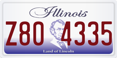 IL license plate Z804335
