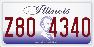 IL license plate Z804340