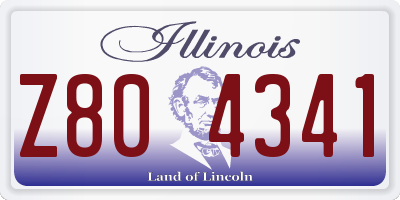 IL license plate Z804341