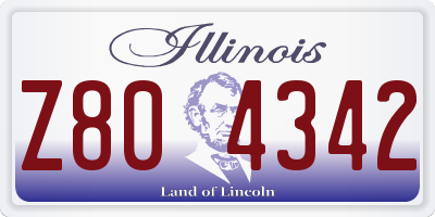 IL license plate Z804342