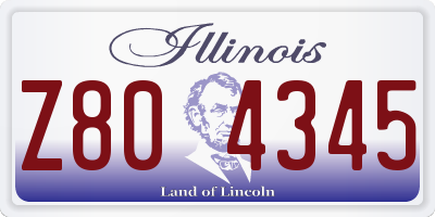 IL license plate Z804345
