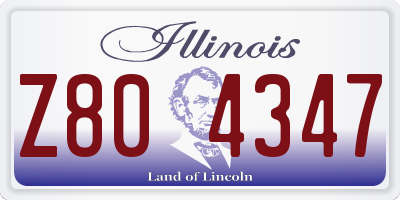 IL license plate Z804347