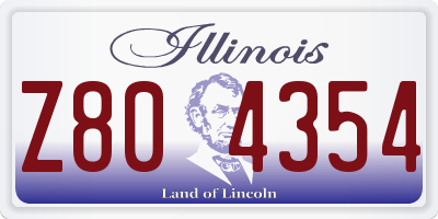 IL license plate Z804354