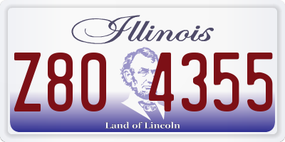 IL license plate Z804355