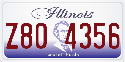 IL license plate Z804356
