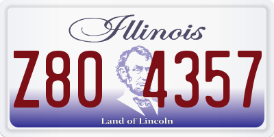 IL license plate Z804357