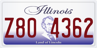 IL license plate Z804362