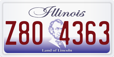 IL license plate Z804363