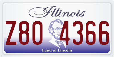 IL license plate Z804366