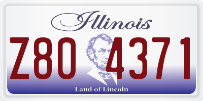 IL license plate Z804371