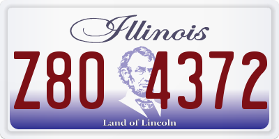 IL license plate Z804372